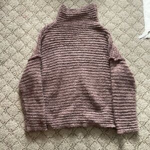 Small aerie turtleneck sweater purple brown